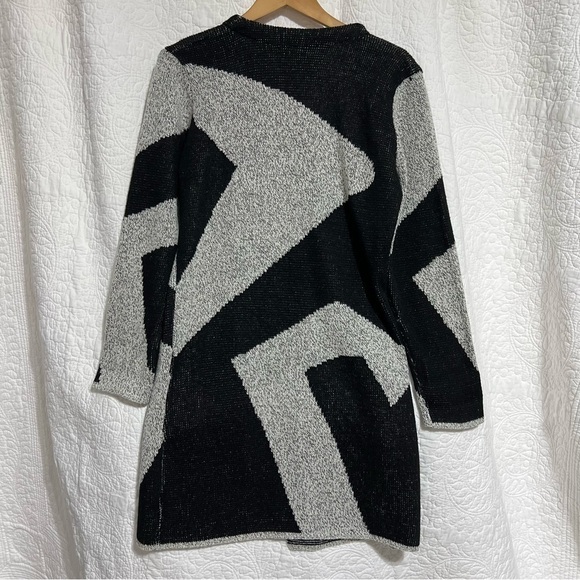 LILY MORGAN Graphic Oversized Maxi Knit Cardigan, Size Medium-#323 - Picture 3 of 8